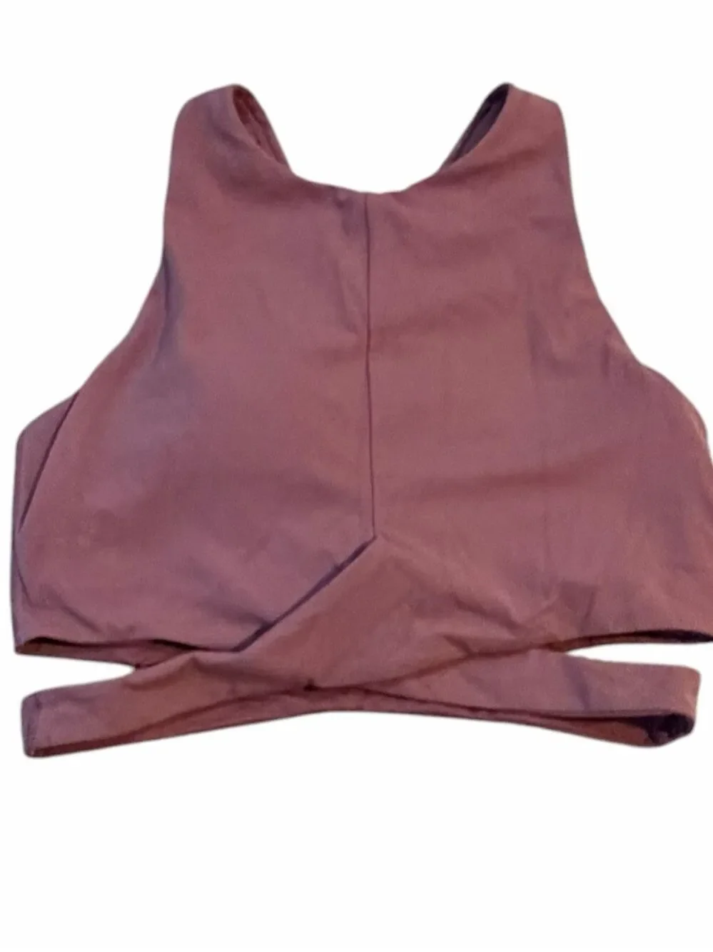 ATHLETA Conscious Cut Out Crop Sports Bra Mauve Size Medium #988051